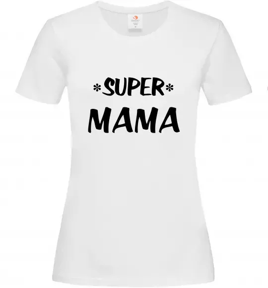 Жіноча футболка надпись Super mama Білий фото