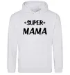 Женская толстовка (худи) надпись Super mama Серый меланж Женская толстовка (худи) надпись Super mama Серый меланж фото