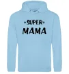 Женская толстовка (худи) надпись Super mama Голубой фото