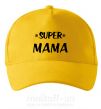 Кепка надпись Super mama Солнечно желтый фото
