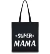 Эко-сумка надпись Super mama Черный фото