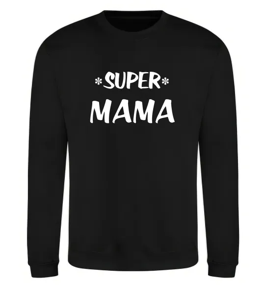 Світшот надпись Super mama Чорний фото