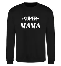 Світшот надпись Super mama Чорний фото