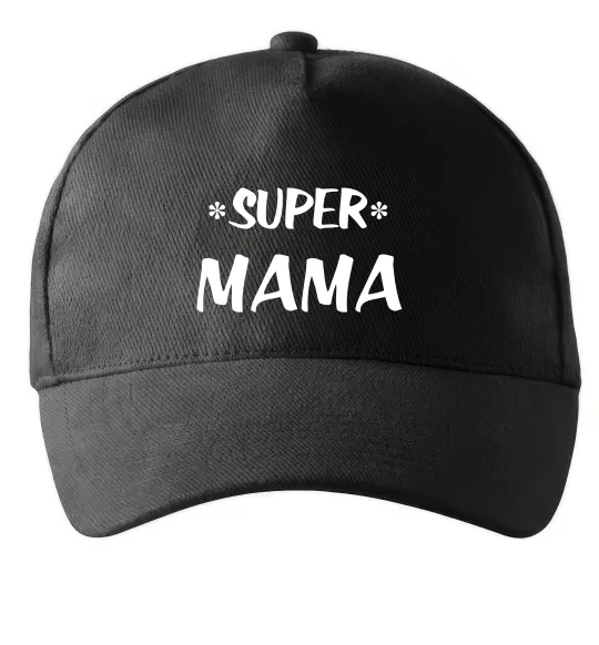 Кепка надпись Super mama Чорний фото