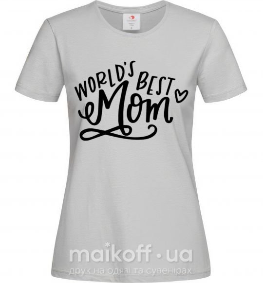 Жіноча футболка Worlds best mom Сірий фото