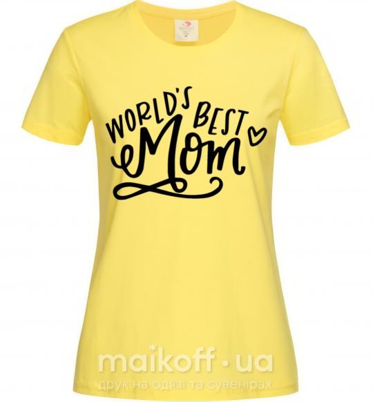 Жіноча футболка Worlds best mom Лимонний фото