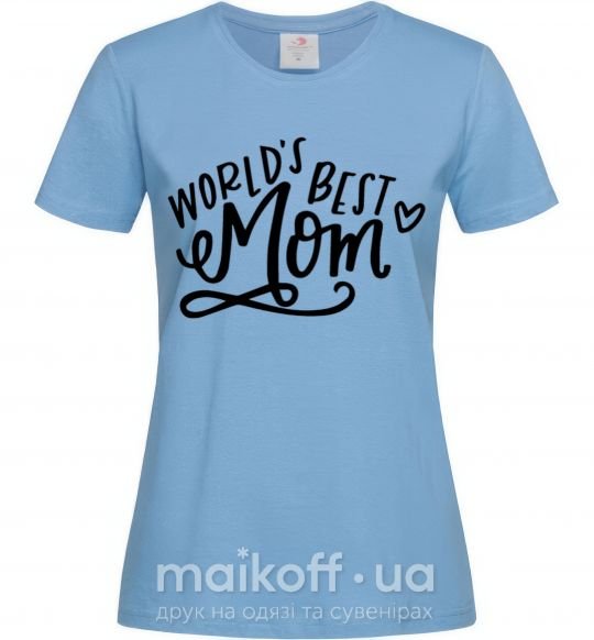 Жіноча футболка Worlds best mom Блакитний фото