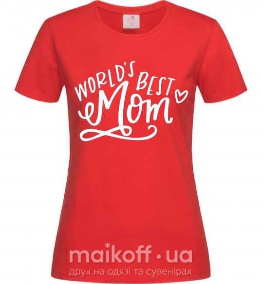 Жіноча футболка Worlds best mom Червоний фото