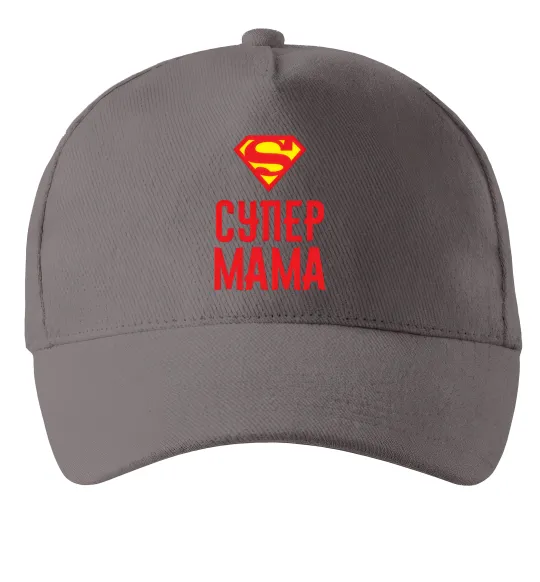 Кепка Супер мама Сірий фото