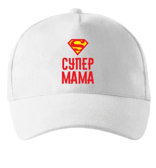 Кепка Супер мама Білий фото