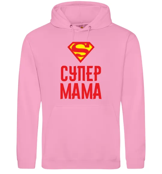 Женская толстовка (худи) Супер мама Розовый фото