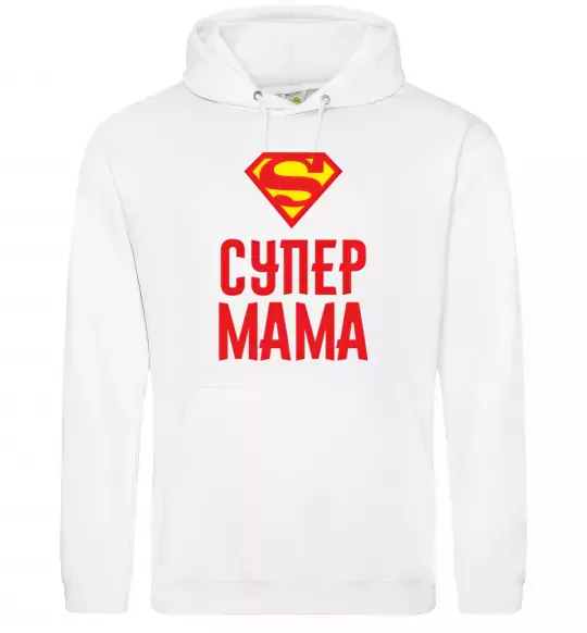 Жіноча толстовка (худі) Супер мама Білий фото