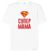 Футболка Оверсайз Супер мама Білий фото