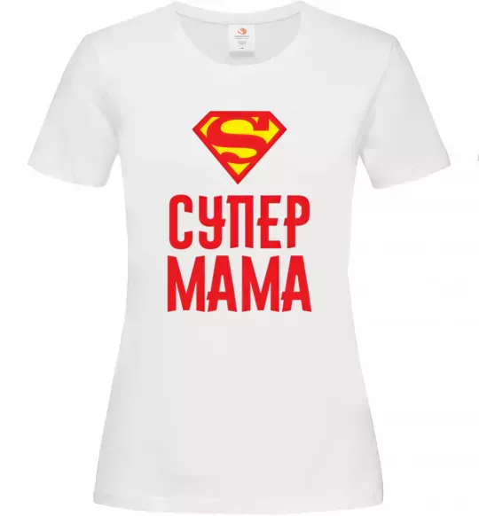 Женская футболка Супер мама Белый фото