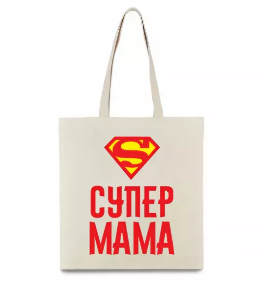 Еко-сумка Супер мама Бежевий фото