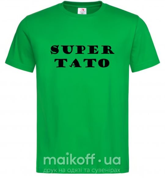 Мужская футболка Super тато Зеленый фото