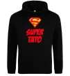 Мужская толстовка (худи) Super тато Черный фото