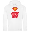 Мужская толстовка (худи) Super тато Белый фото
