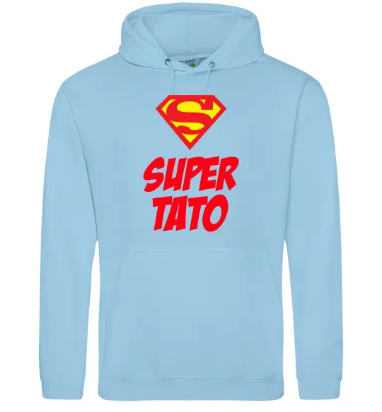Мужская толстовка (худи) Super тато Голубой фото