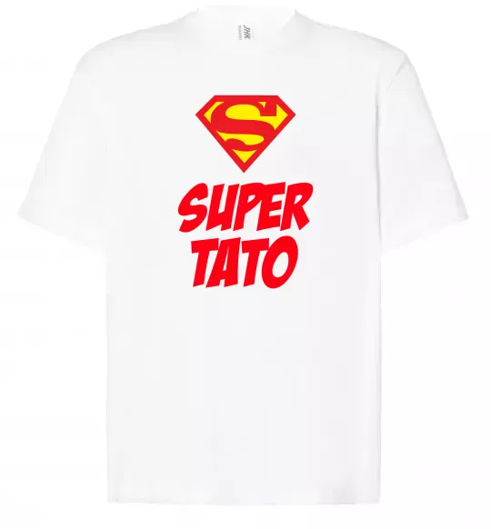 Футболка Оверсайз Super тато Білий фото