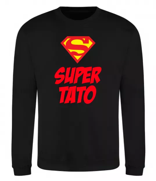 Свитшот Super тато Черный фото