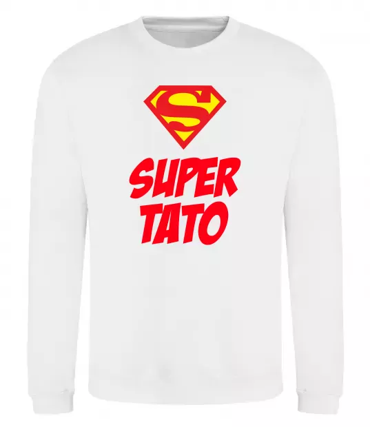 Свитшот Super тато Белый фото