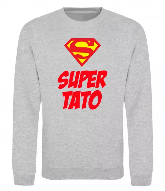 Свитшот Super тато Серый меланж фото