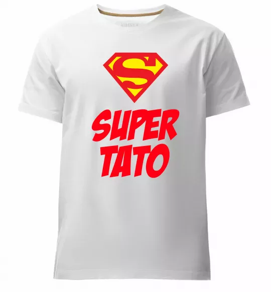 Мужская премиум футболка Super тато Белый фото