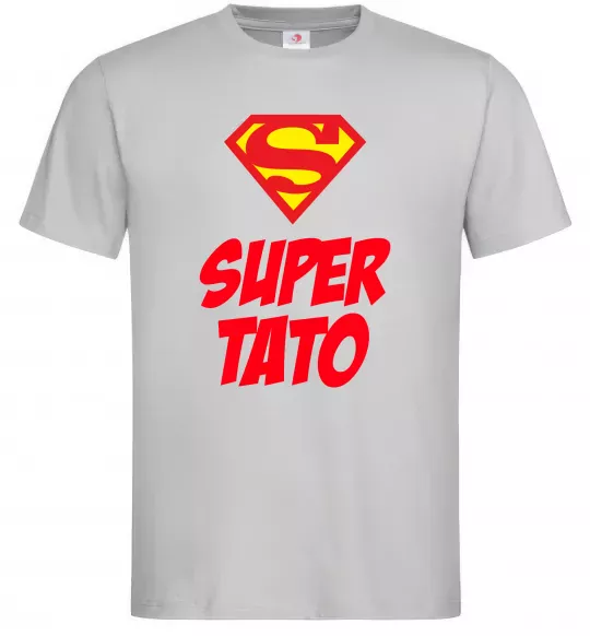 Мужская футболка Super тато Серый фото