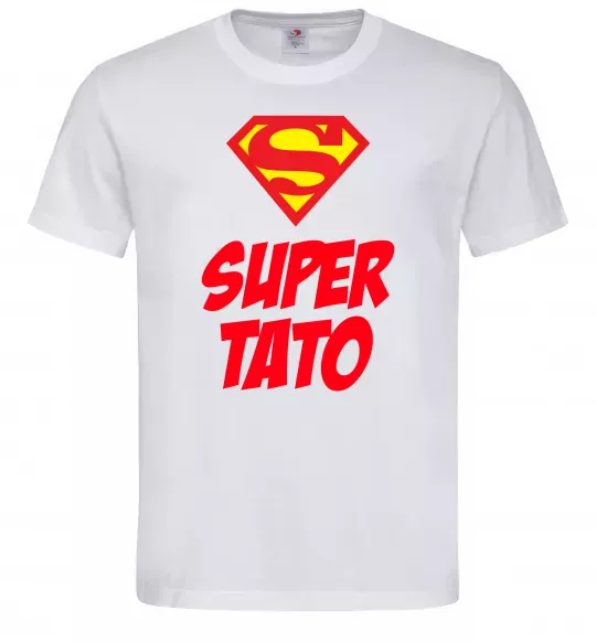 Мужская футболка Super тато Белый фото
