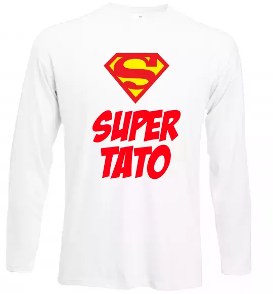 Лонгслив Super тато Белый фото