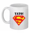 Чашка керамічна Супер тато Білий фото