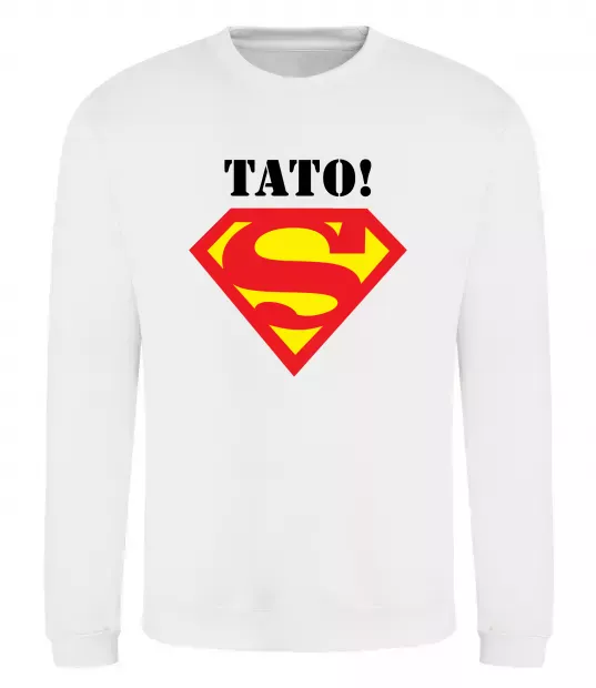 Свитшот Супер тато Белый фото
