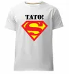 Мужская премиум футболка Супер тато Белый фото