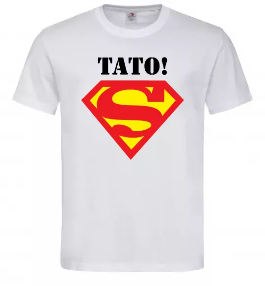 Мужская футболка Супер тато Белый фото