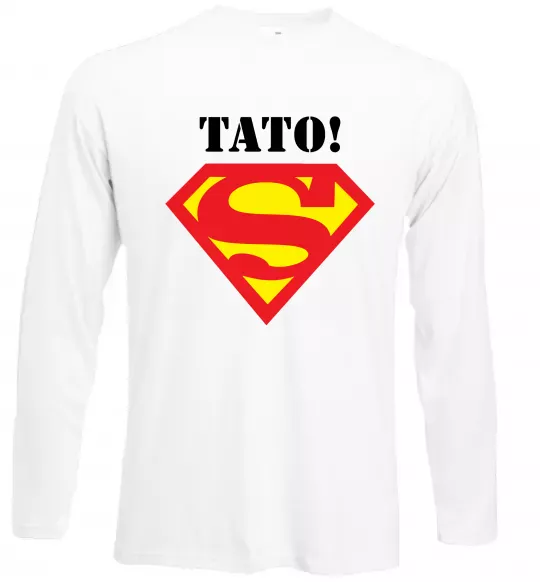 Лонгслів Супер тато Білий фото
