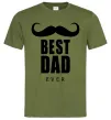 Мужская футболка Best dad ever с усами Оливковый Мужская футболка Best dad ever с усами Оливковый фото