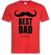 Мужская футболка Best dad ever с усами Красный Мужская футболка Best dad ever с усами Красный фото
