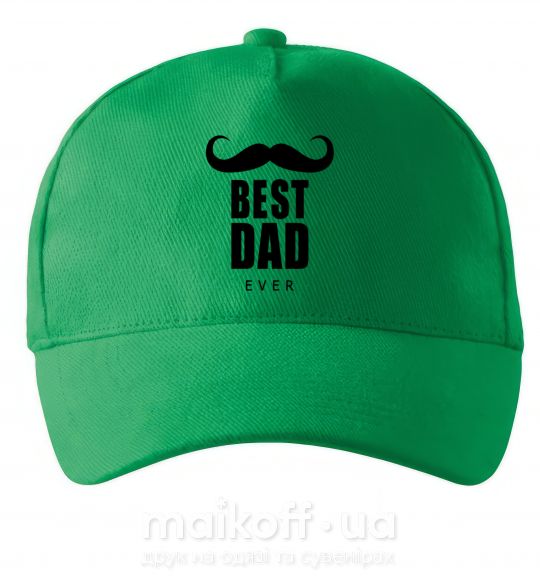 Кепка Best dad ever с усами Зеленый фото