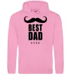 Мужская толстовка (худи) Best dad ever с усами Розовый Мужская толстовка (худи) Best dad ever с усами Розовый фото