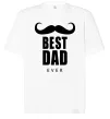 Футболка Оверсайз Best dad ever с усами Белый фото