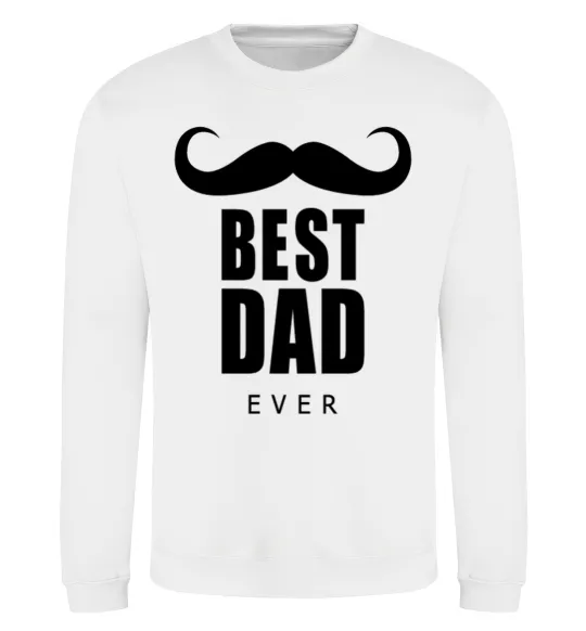 Світшот Best dad ever с усами Білий фото
