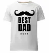Мужская премиум футболка Best dad ever с усами Белый фото