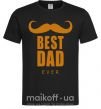 Мужская футболка Best dad ever с усами Черный фото