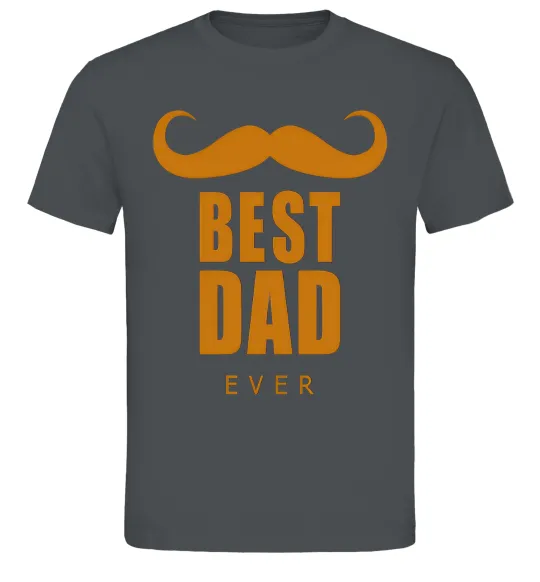 Мужская футболка Best dad ever с усами Графит фото