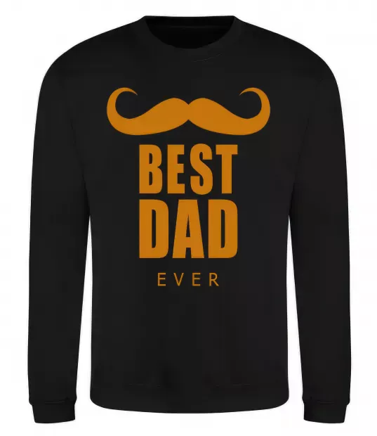 Свитшот Best dad ever с усами Черный фото