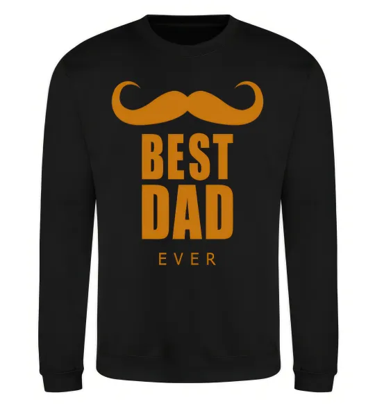 Світшот Best dad ever с усами Чорний фото