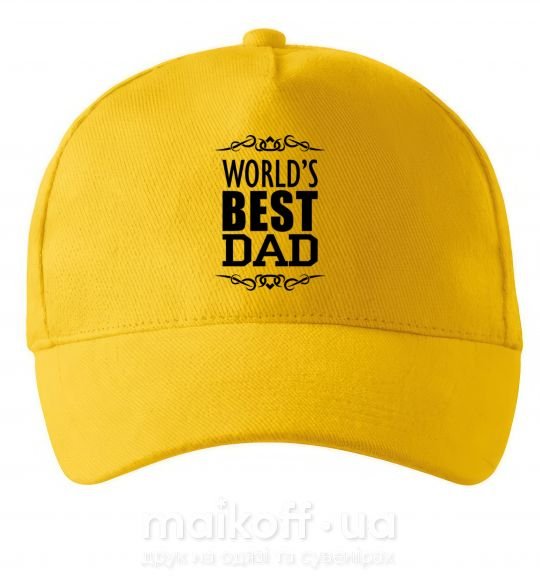 Кепка Worlds best dad Сонячно жовтий фото