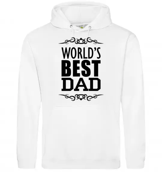 Мужская толстовка (худи) Worlds best dad Белый фото
