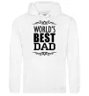 Мужская толстовка (худи) Worlds best dad Белый фото